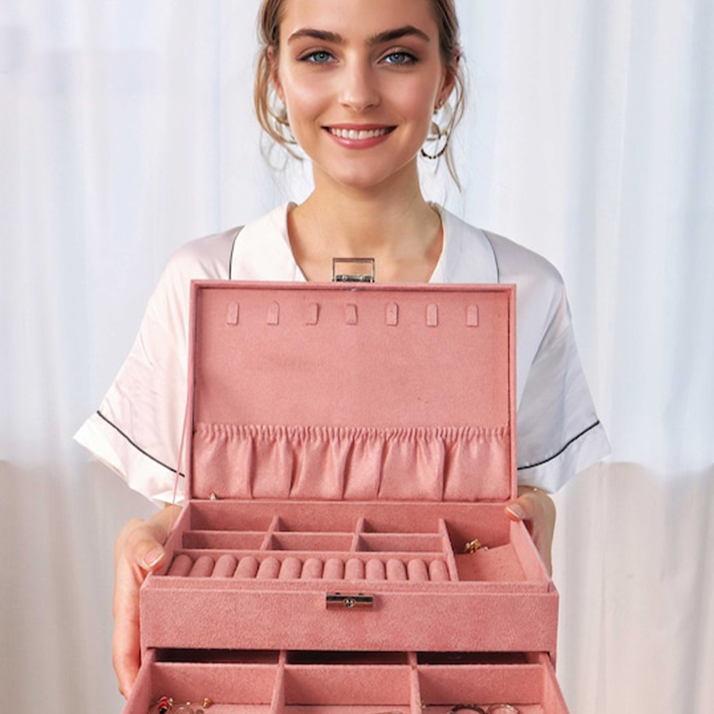 Personalized Name Velvet Jewelry Box with Drawer | JNSCase02