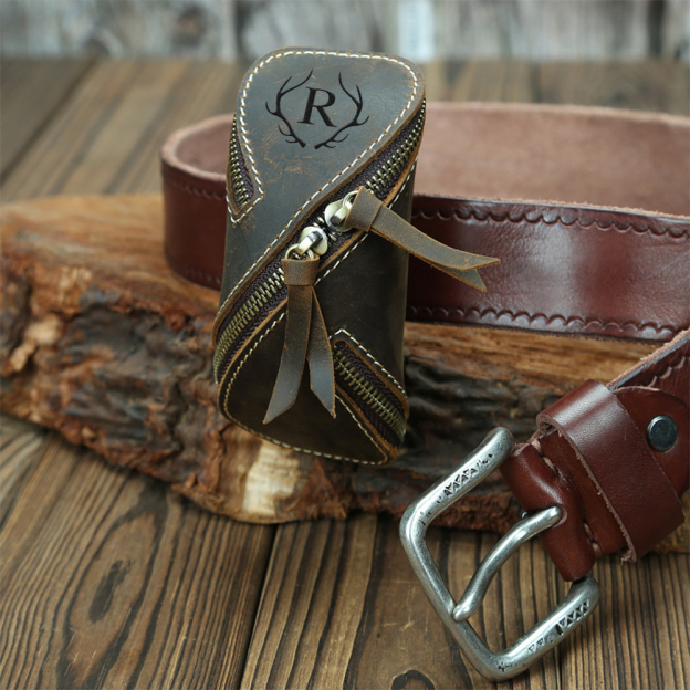 Personalized Monogram Engraving Leather Key Bag for Unique & Love | JNSBag84