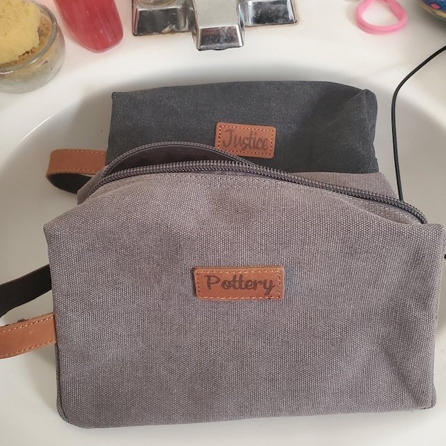 Personalized Leather Monogram Engraved Toiletry Bag for Unique & Love | JNSBag20