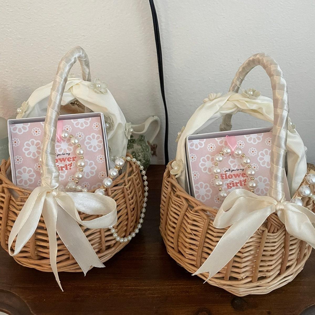 Personalized Letter Flower Girl Pearl Bracelet for Unique & Love | JNSDec134