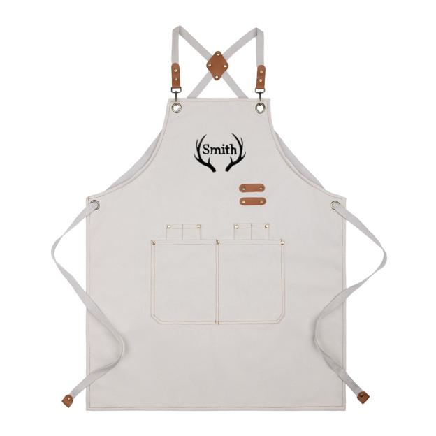 Personalized Name Embroidered Canvas Apron | JNSCloth35