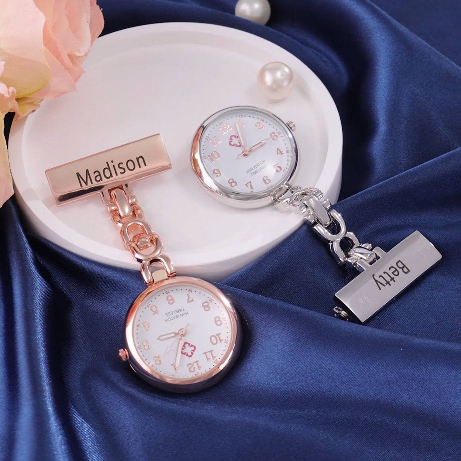 Personalized Name Nurse Rhinestone Pocket Watch for Unique & Love | JNSDec166