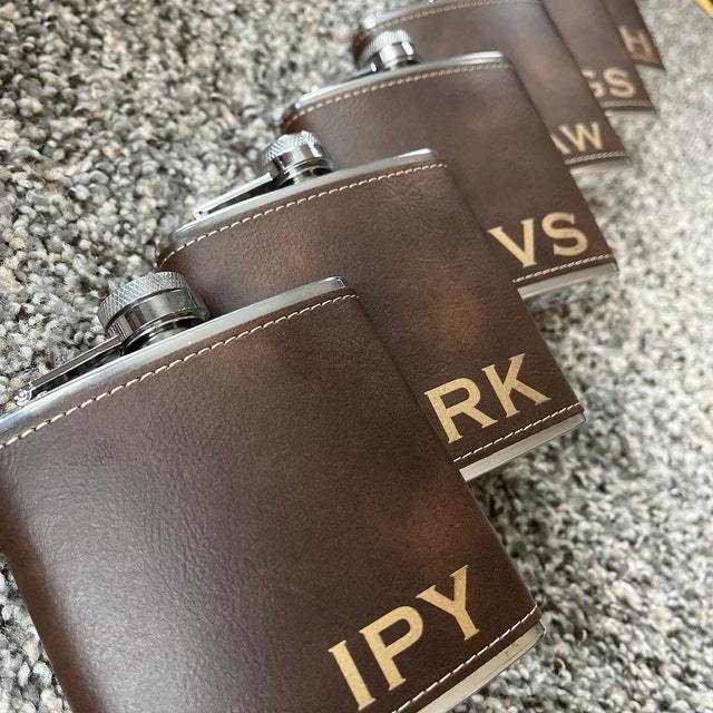 Personalized Monogrammed Leather Flask for Unique & Love | JNSDec99