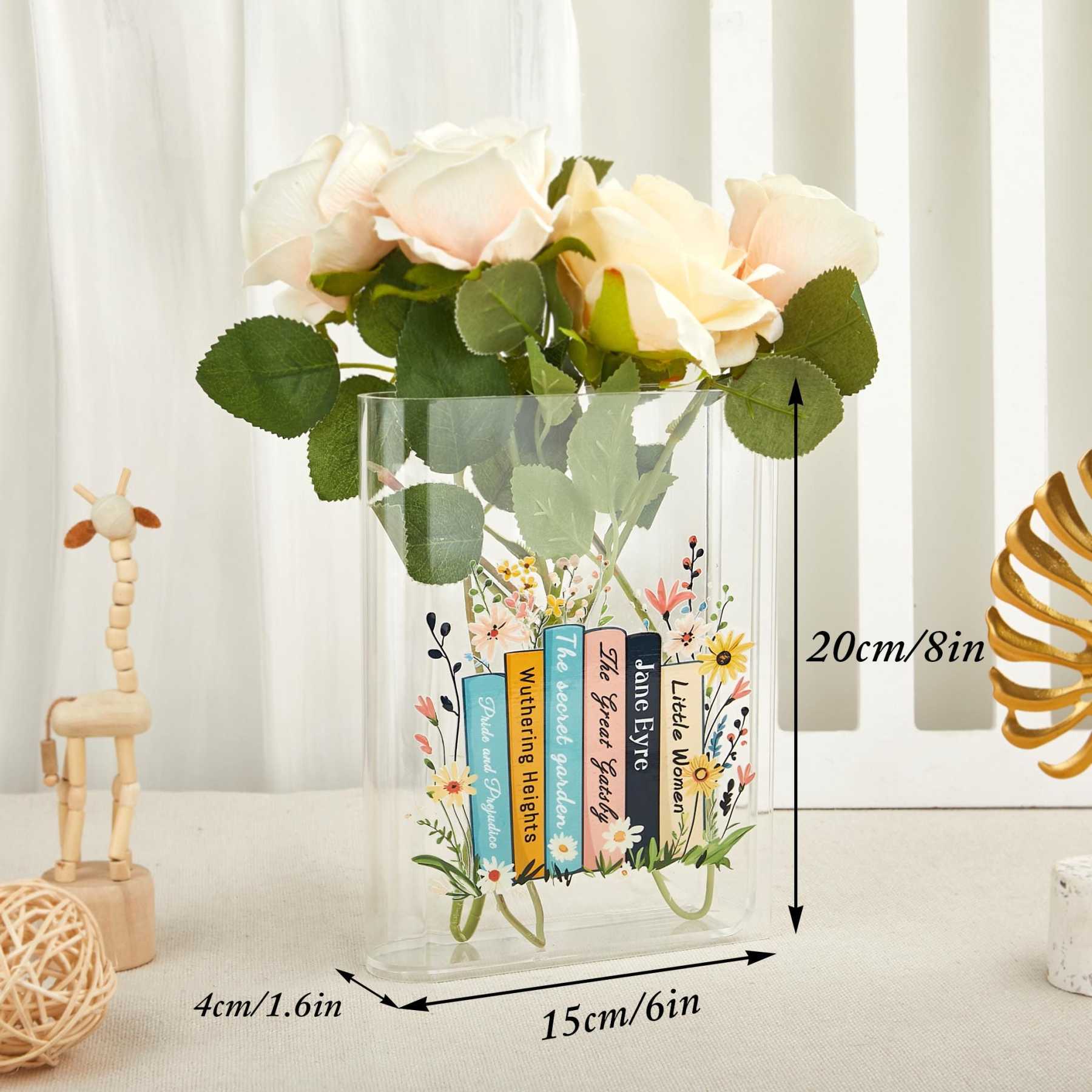 Personalized Flower Eco-Friendly Acrylic Book Vase for Unique & Love | JNSDec171