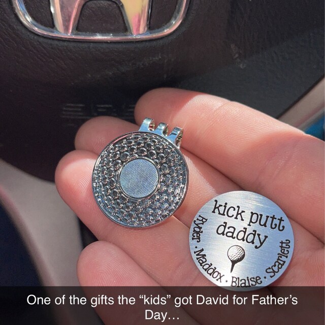 Personalized Engraved Golf Ball Marker with Hat Clip | JNSTool04