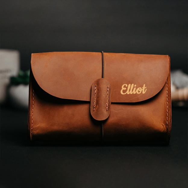 Personalized Leather Engraved Travel Electronic Accessories Organizer | JNSBag78