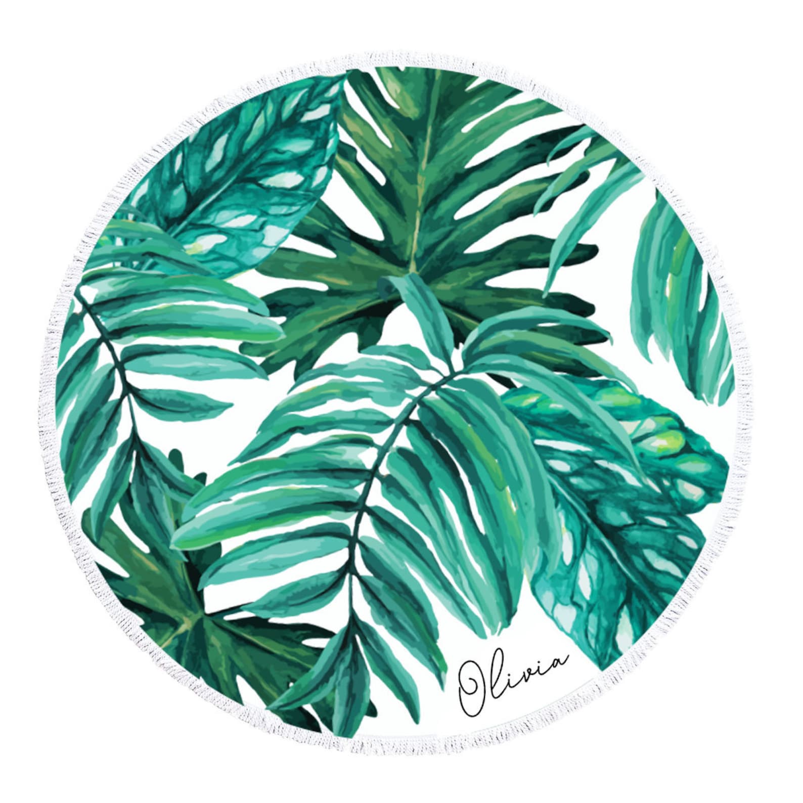 Personalized Tropical Round Beach Towels for Unique & Love | JNSTowel02