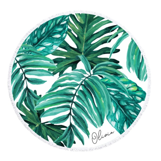 Personalized Tropical Round Beach Towels for Unique & Love | JNSTowel02