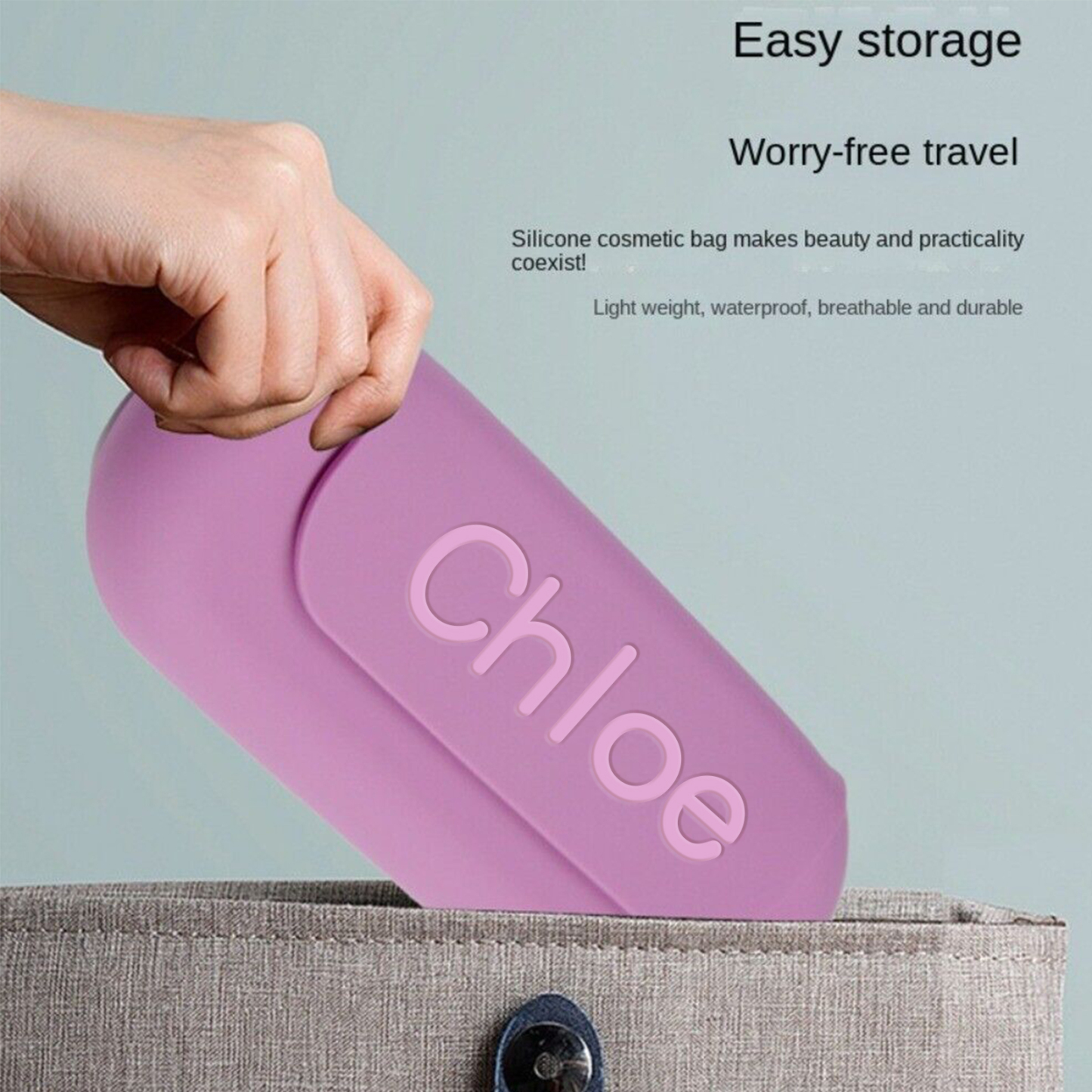 Personalized Silicone Makeup Brush Bag for Unique & Love | JNSBag16