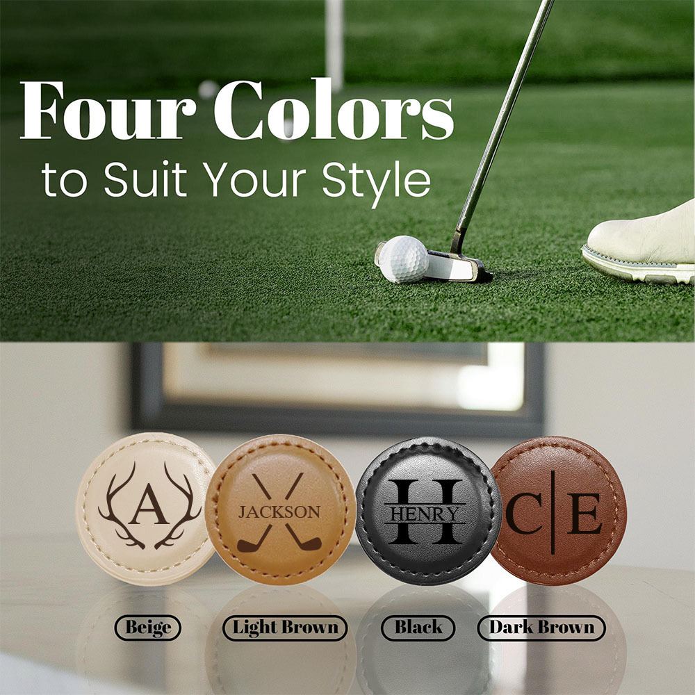 Personalized Leather Golf Ball Marker | JNSTool10