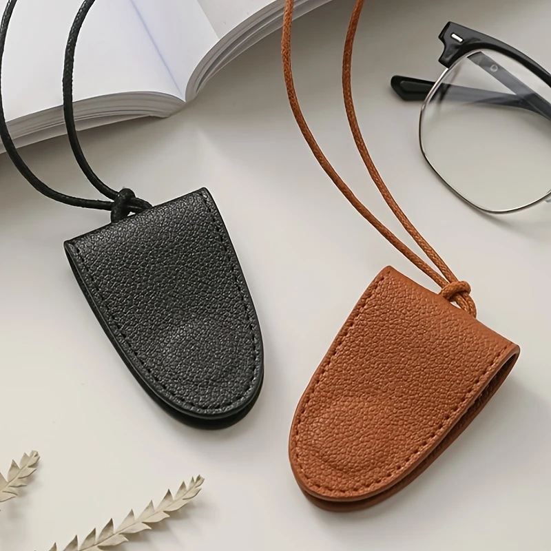 Personalized Name Leather Magnetic Portable Glasses Holder with Strap for Unique & Love | JNSDec162