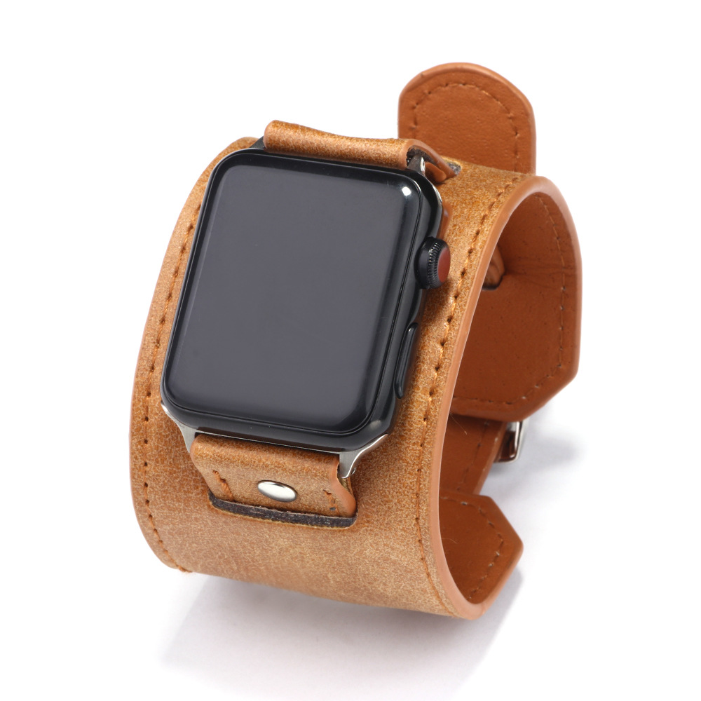 Personalized Leather Cuff Watch Band Strap for Apple Watch | JNSDec169