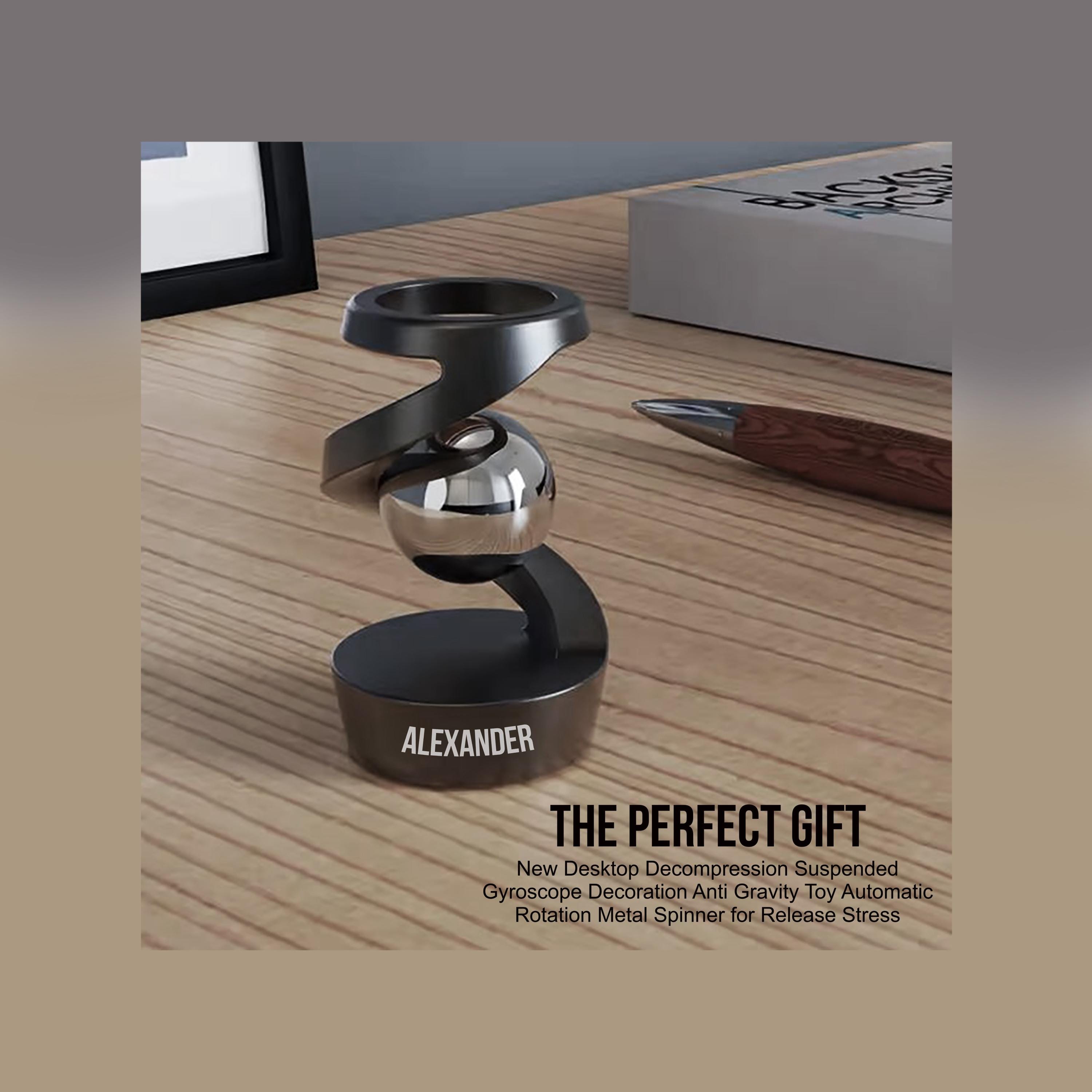 Personalized Name Engraved Suspended Gyroscope Decoration for Unique & Love | JNSDec176