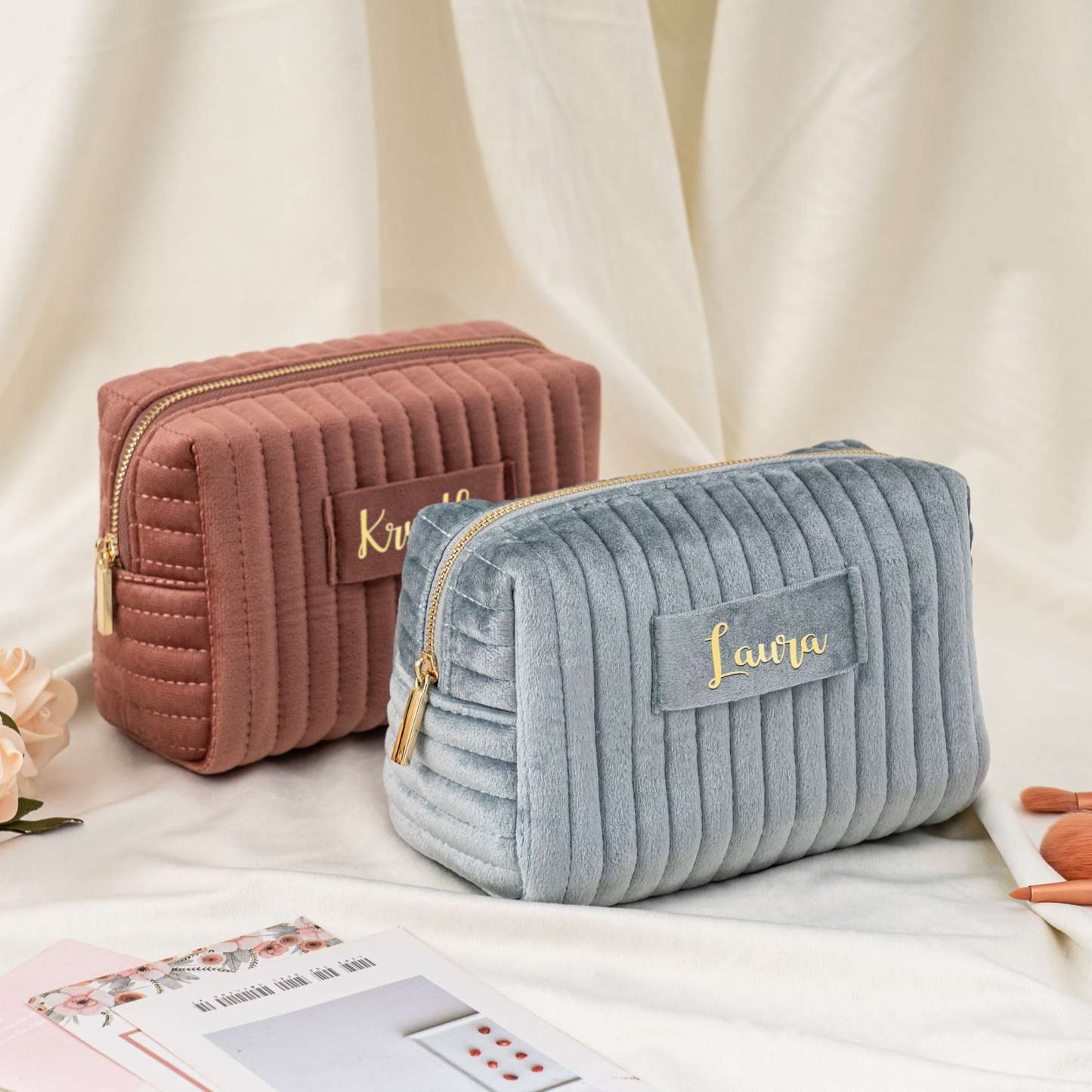 Personalized Velvet Makeup Bag for Unique & Love | JNSBag24