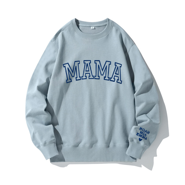 Personalized Mama Sweatshirt with Kid Names on Sleeve for Unique & Love | JNSCloth19