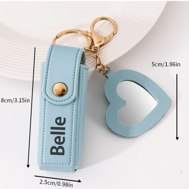 Personalized Lipstick Bag Keychain with Mirror for Unique & Love | JNSBag101