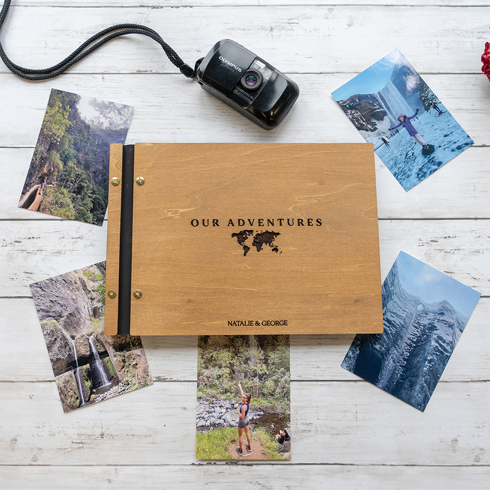 Personalized Wooden Travel Scrapbook Book for Unique & Love | JNSDec160