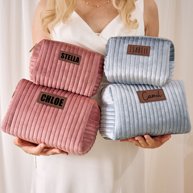 Personalized Leather Patch Makeup Bag for Unique & Love | JNSBag31