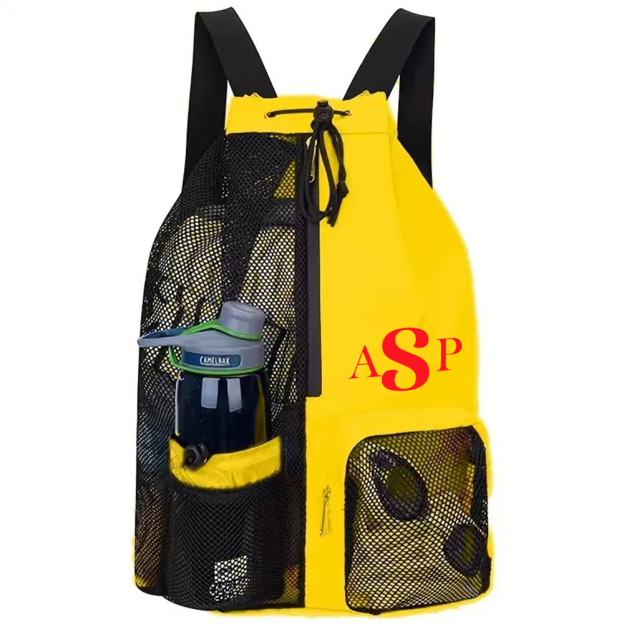 Personalized Monogram Mesh Swim Backpack with Wet Pocket for Unique & Love | JNSBag105