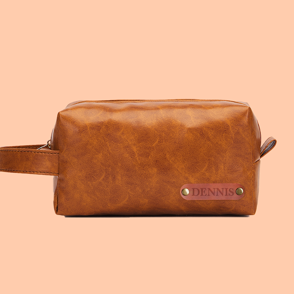 Personalized Men's Toiletry Leather Bag for Unique & Love | JNSBag38