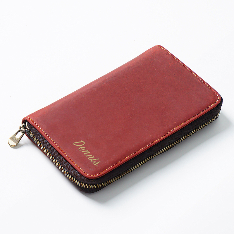 Personalized Monogrammed Genuine Leather Pen Holder Organizer with Zipper | JNSBag44