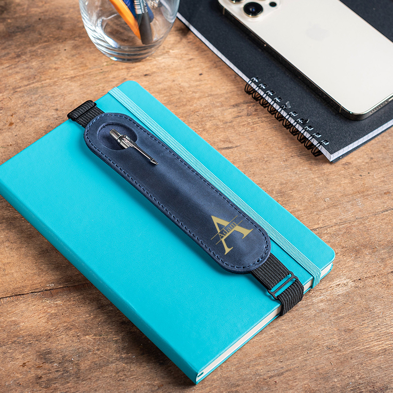 Personalized Monogrammed Adjustable Pen Leather Sleeve Holder | JNSBag45
