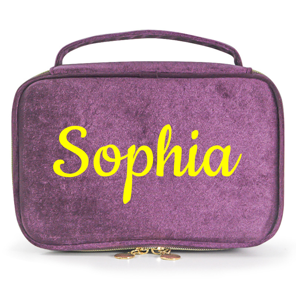 Personalized Name Velvet Makeup Bag | JNSBag68