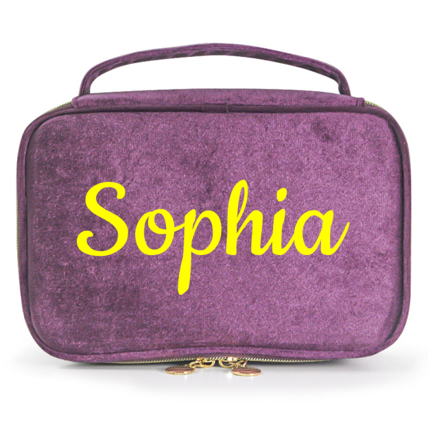 Personalized Name Velvet Makeup Bag | JNSBag68