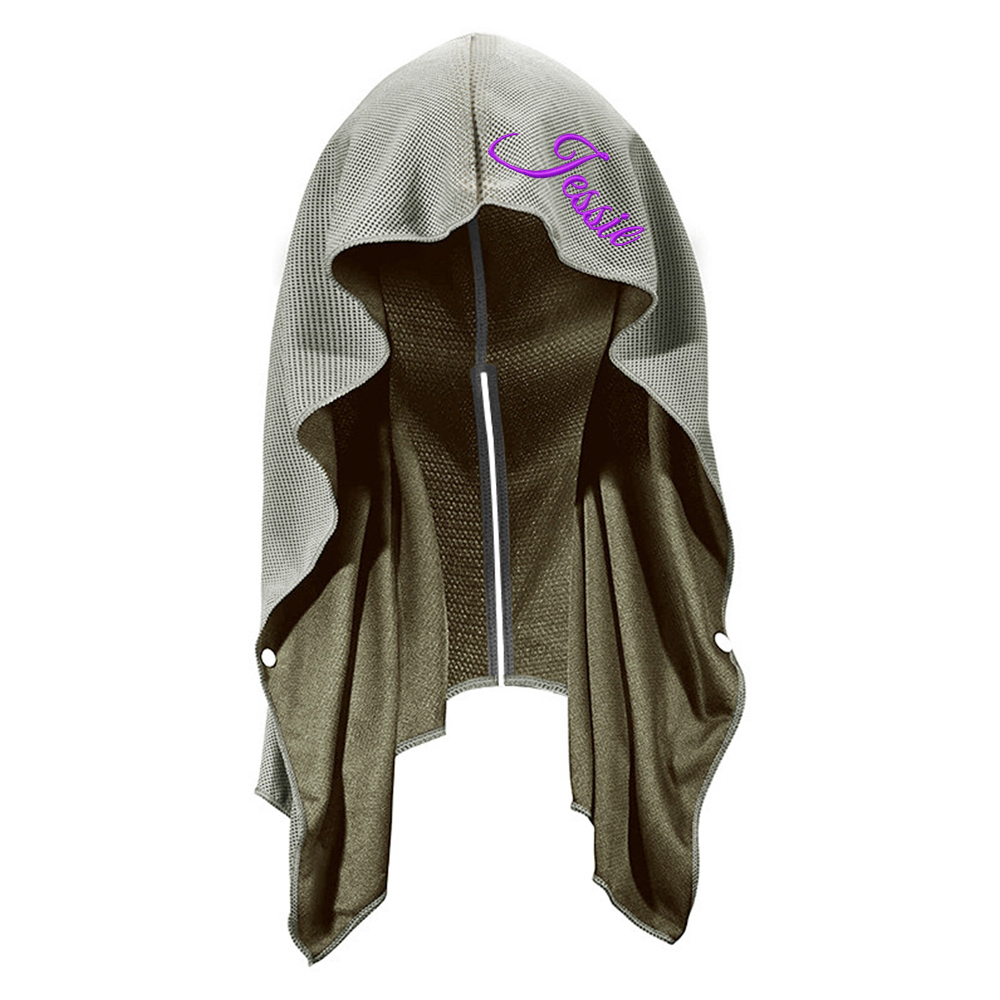 Personalized Quick Drying Cooling Hoodie Towel for Neck and Face UV Sun Protection | JNSCloth46