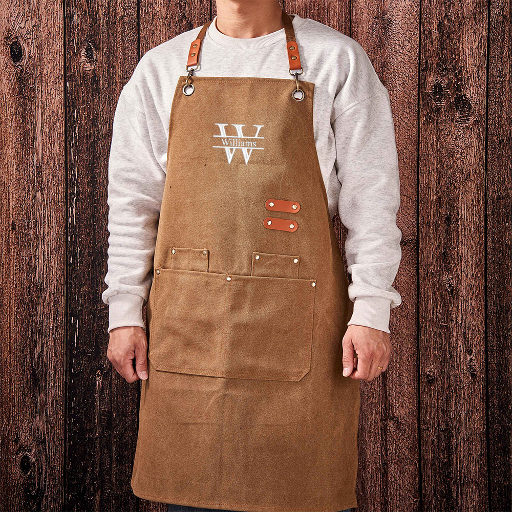Personalized Name Embroidered Canvas Apron | JNSCloth35