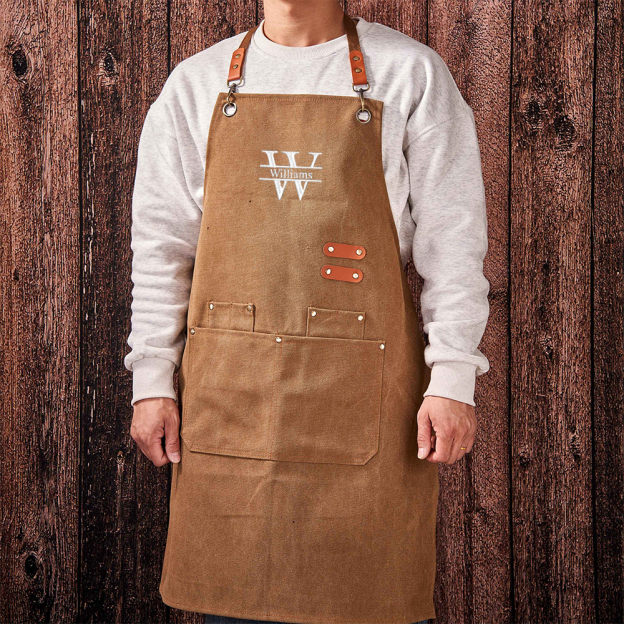 Personalized Name Embroidered Canvas Apron | JNSCloth35