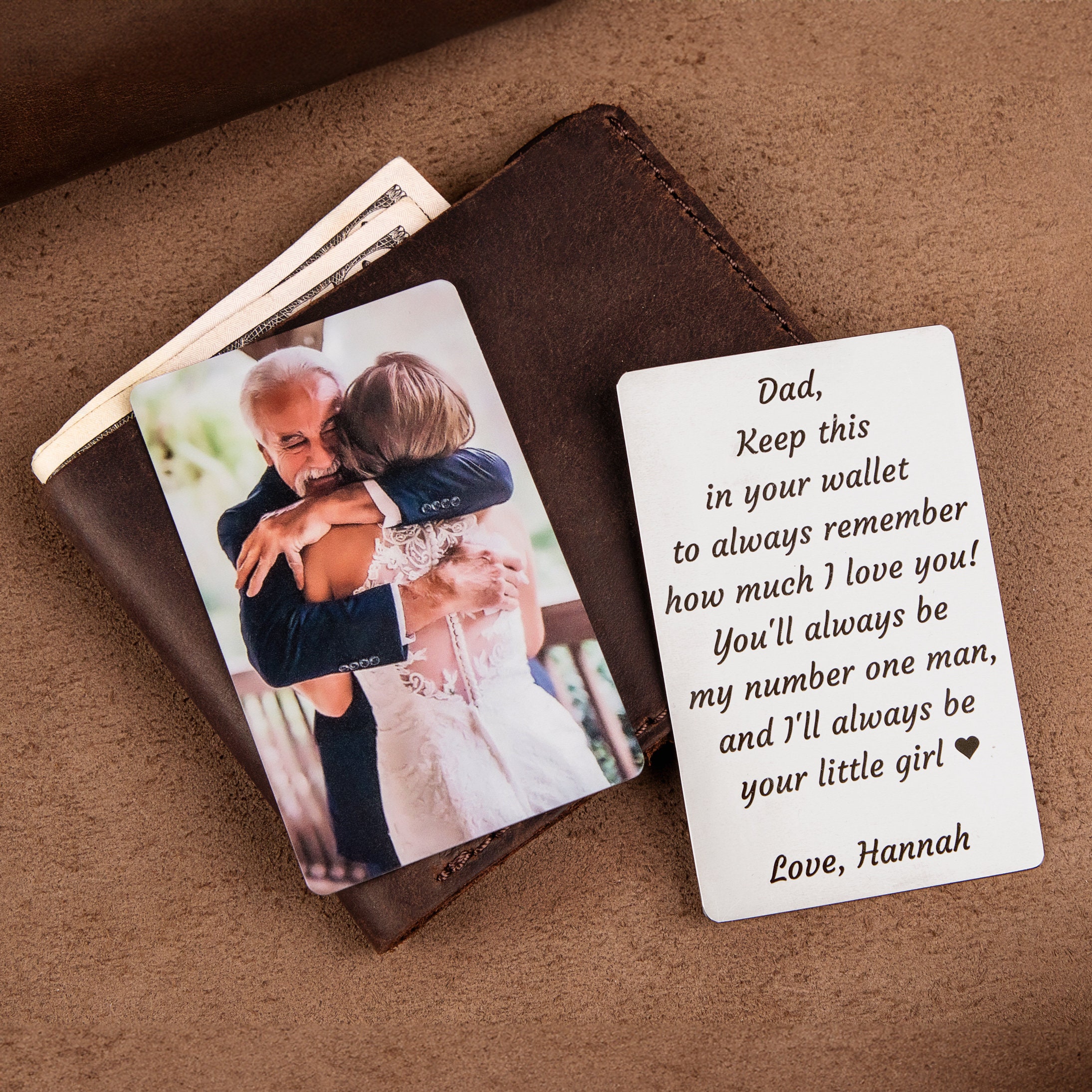 Personalized Metal Color Engraved Photo Wallet Insert Card for Unique & Love | JNSDec155