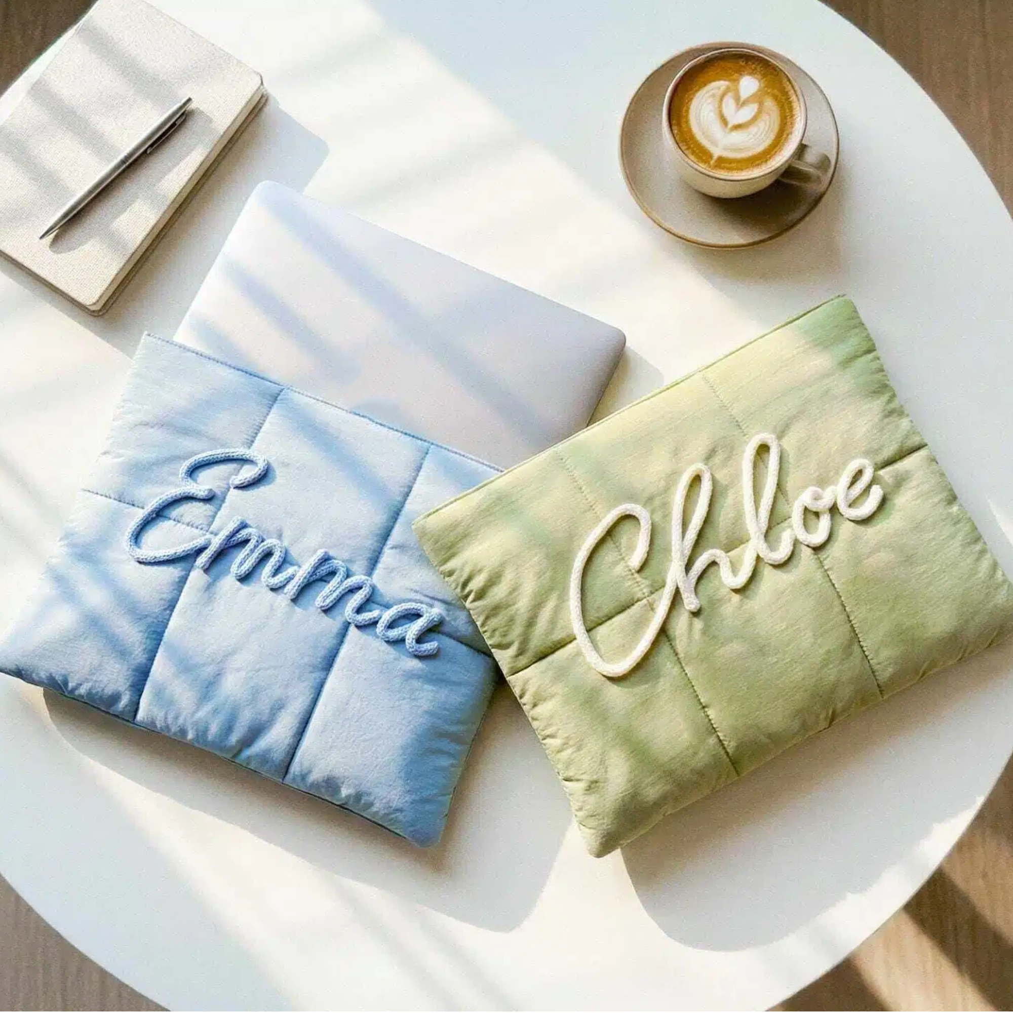 Personalized Name Hand Embroidered Laptop Case With Magnetic Closure | JNSBag146