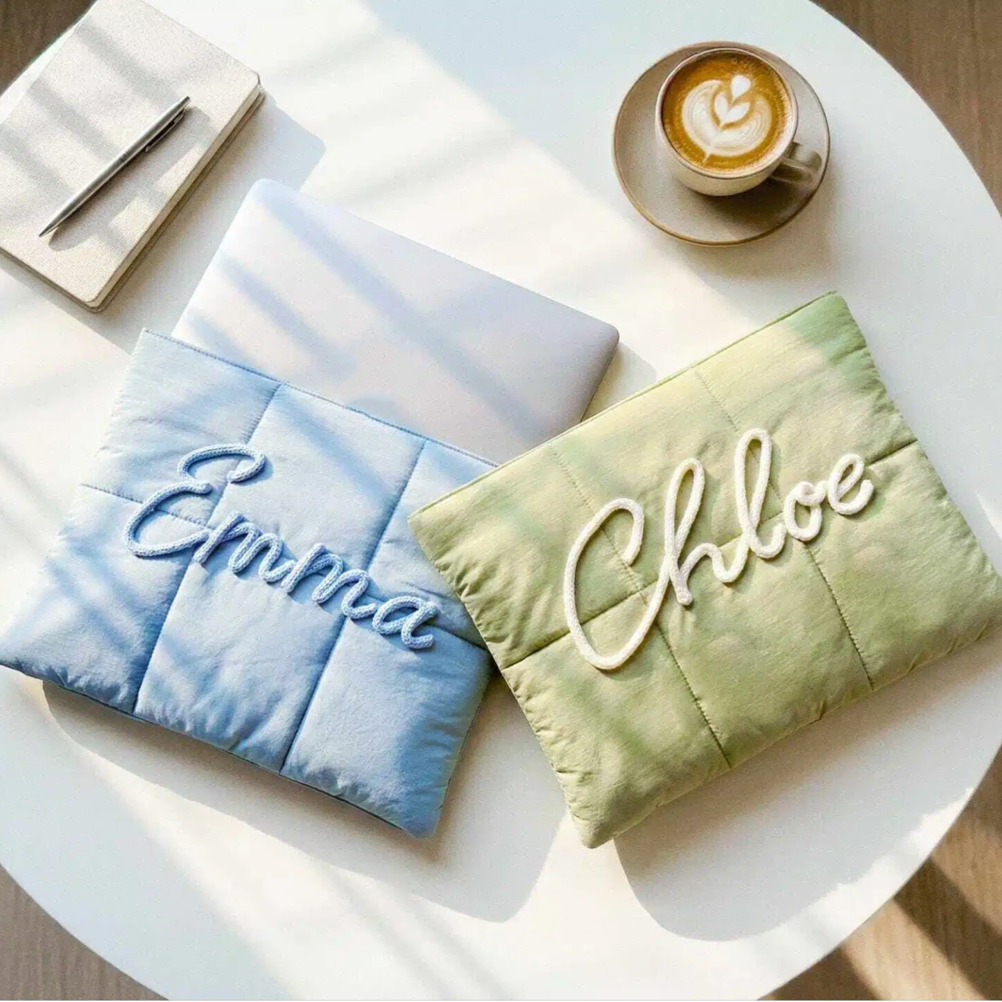 Personalized Name Hand Embroidered Laptop Case With Magnetic Closure | JNSBag146