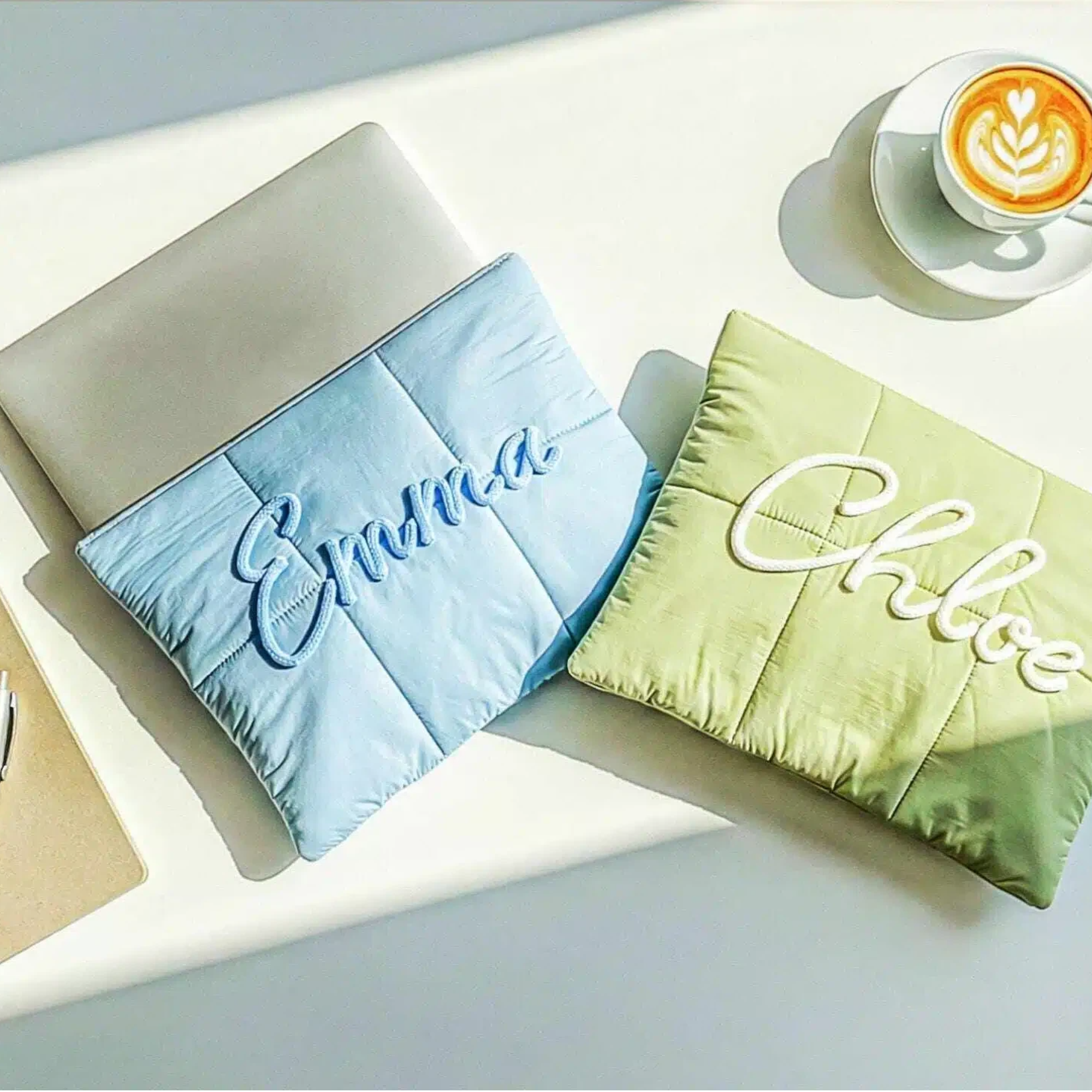 Personalized Name Hand Embroidered Laptop Case With Magnetic Closure | JNSBag146
