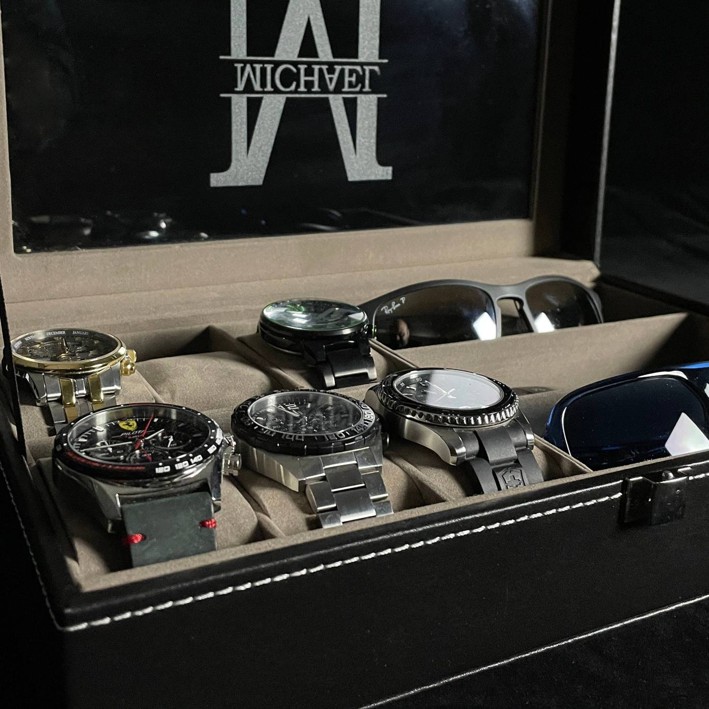 Personalized Monogram Leather Watch Box for Unique & Love | JNSCase03