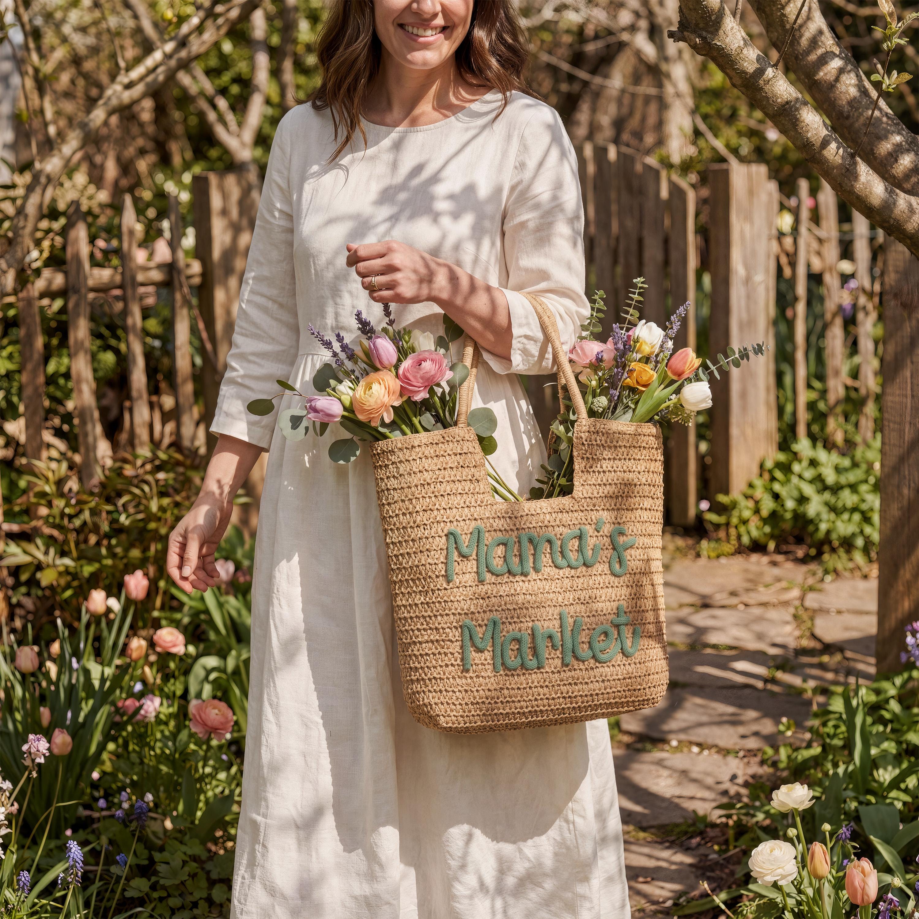 Personalized Hand Embroidered Beach Tote Bag for Unique & Love | JNSBag136