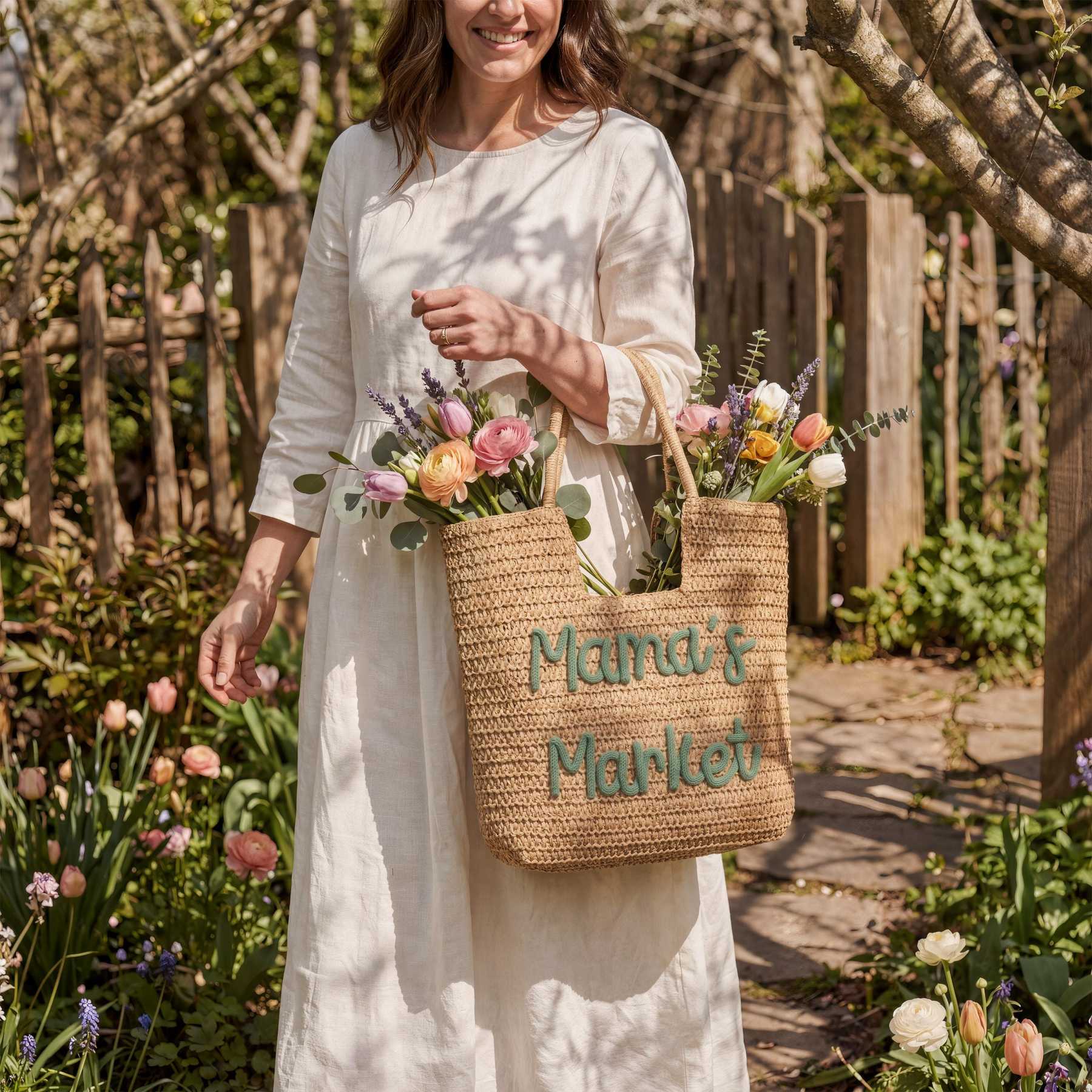 Personalized Hand Embroidered Beach Tote Bag for Unique & Love | JNSBag136