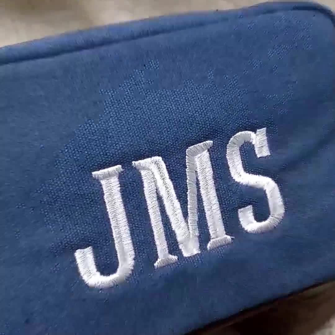 Personalized Monogram Embroidery Canvas Toiletry Bag for Unique & Love | JNSBag93