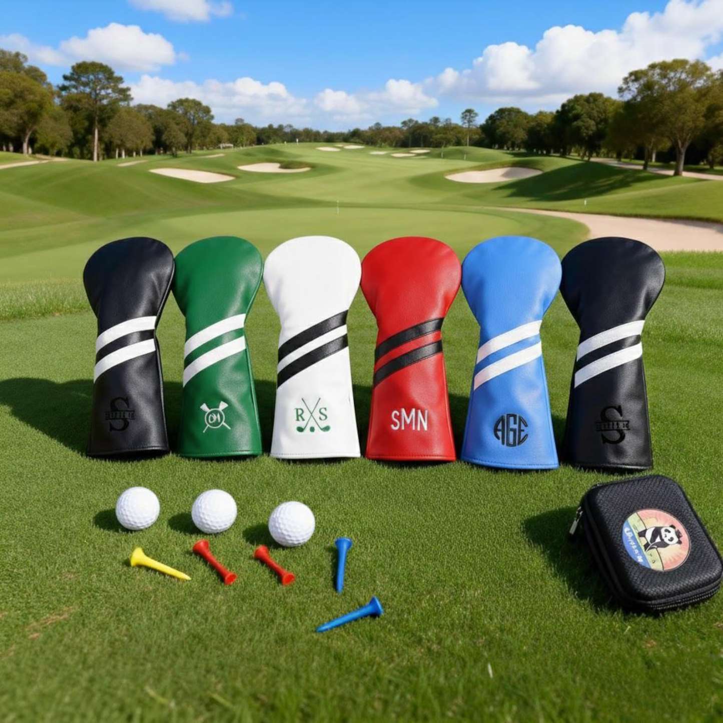 Personalized Monogram Embroidered Golf Club Leather Headcover for Unique & Love | JNSBag125