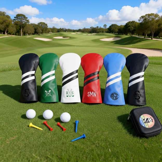 Personalized Monogram Embroidered Golf Club Leather Headcover for Unique & Love | JNSBag125