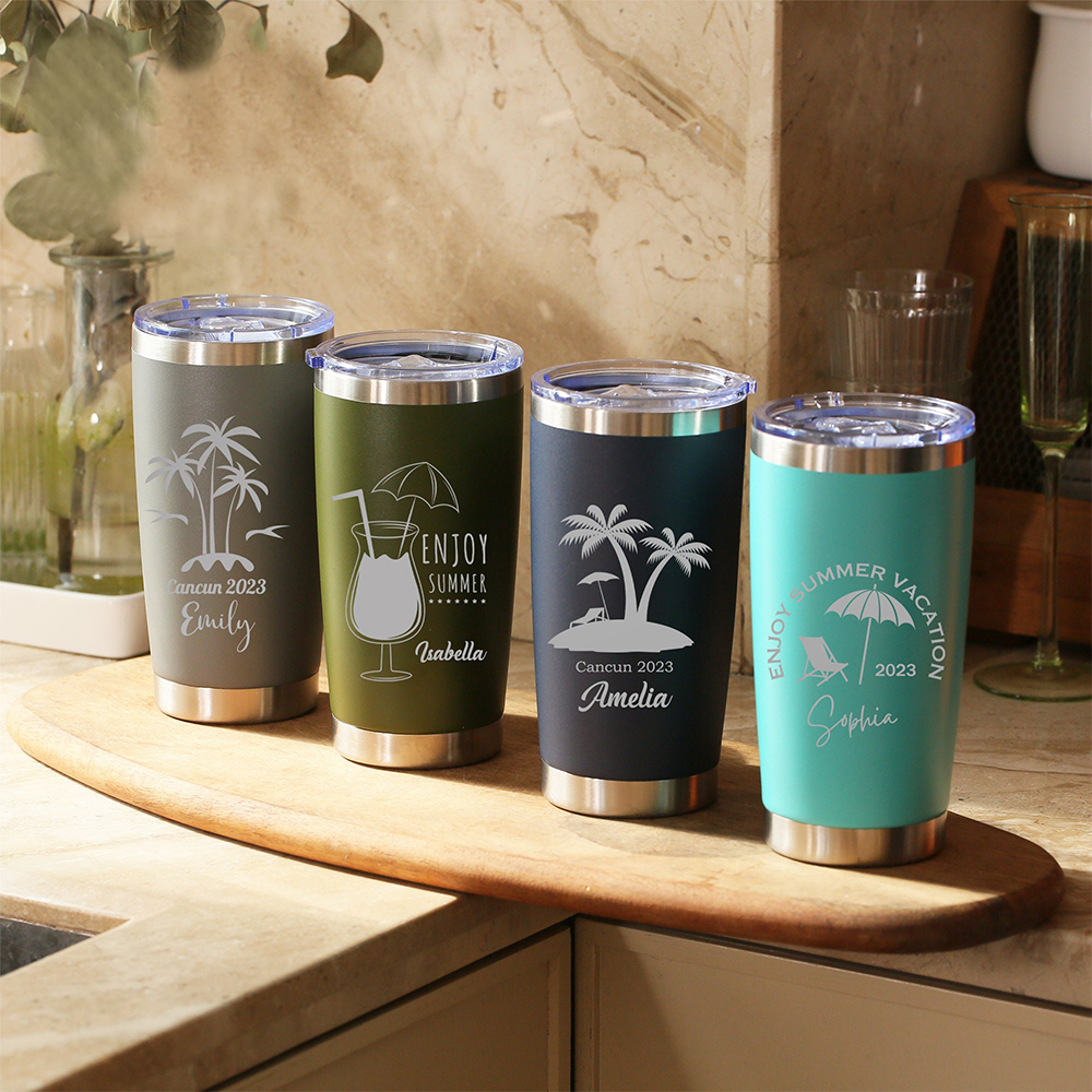 Personalized Name 20oz Vacation Stainless Steel Insulated Tumbler | JNSBottle02