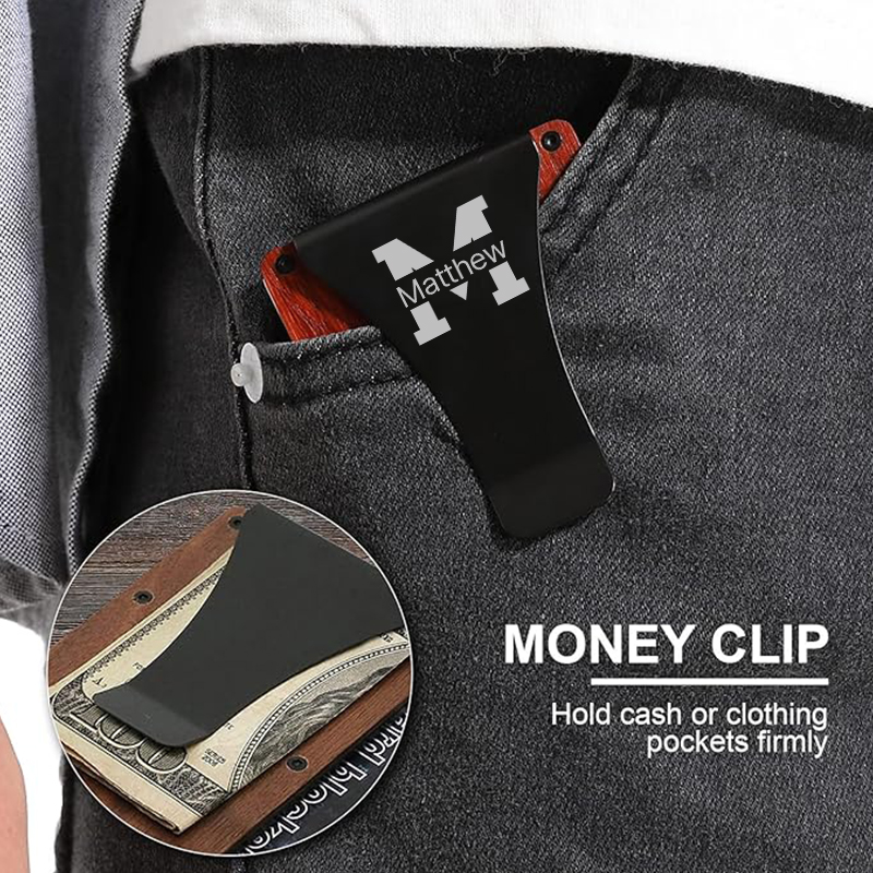 Personalized Monogrammed Engraved Minimalist Slim Wallet | JNSBag58