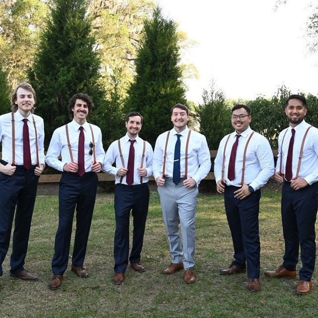 Personalized Monogrammed Genuine Leather Suspenders for Unique & Love | JNSCloth28