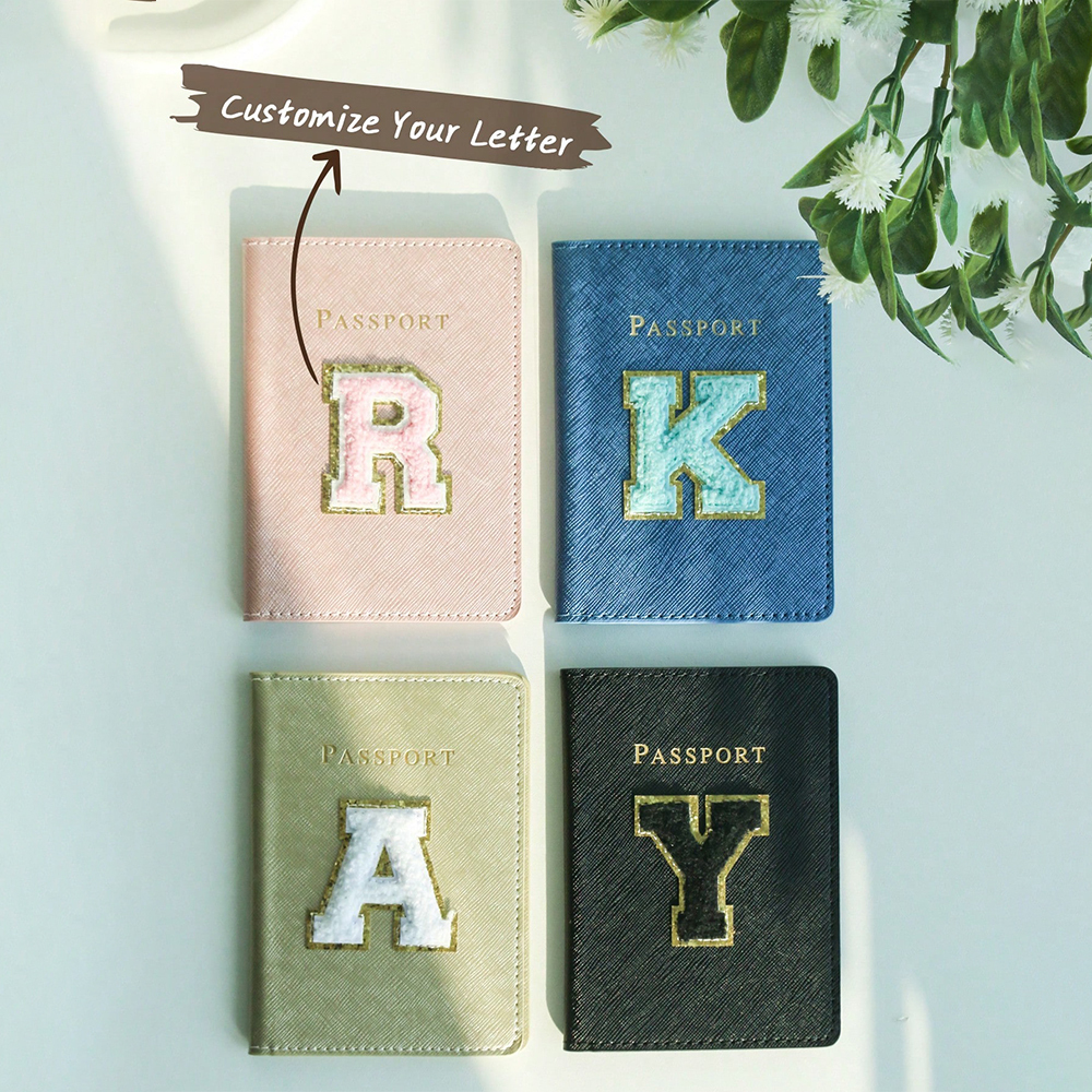 Personalized Chenille Letter Patch Passport Cover for Unique & Love | JNSCase05