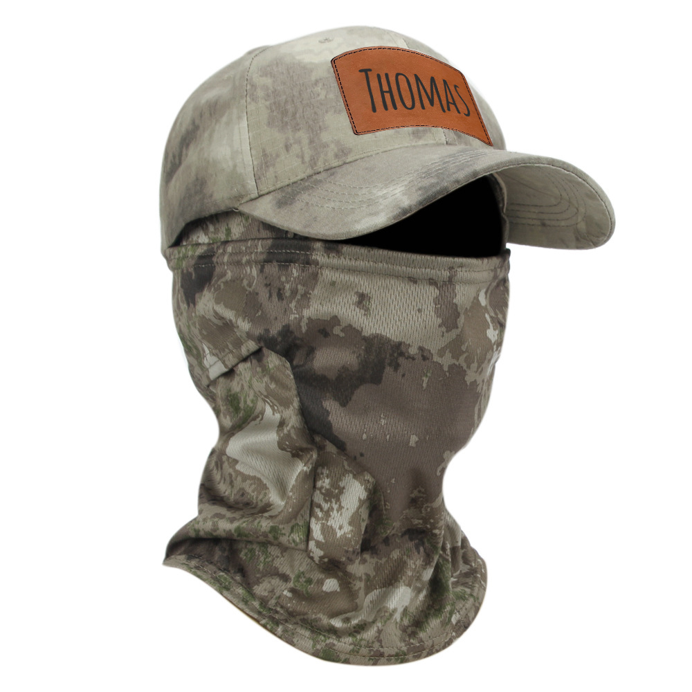 Personalized Name Outdoor Camo Baseball Cap & Face Mask Set for Unique & Love | JNSHat11