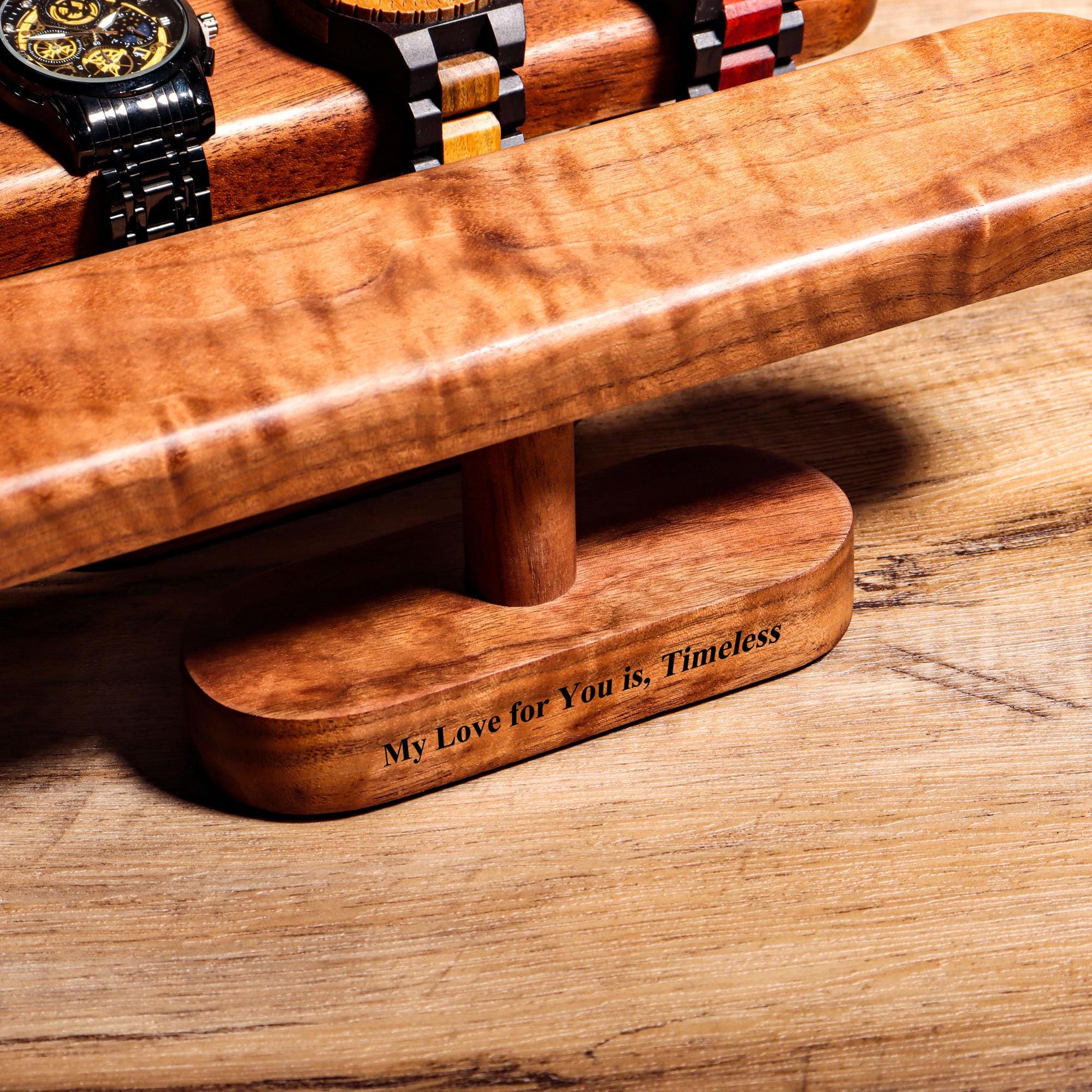 Personalized Engraved Handmade Wood Watch Holder Stand for Unique & Love | JNSDec177