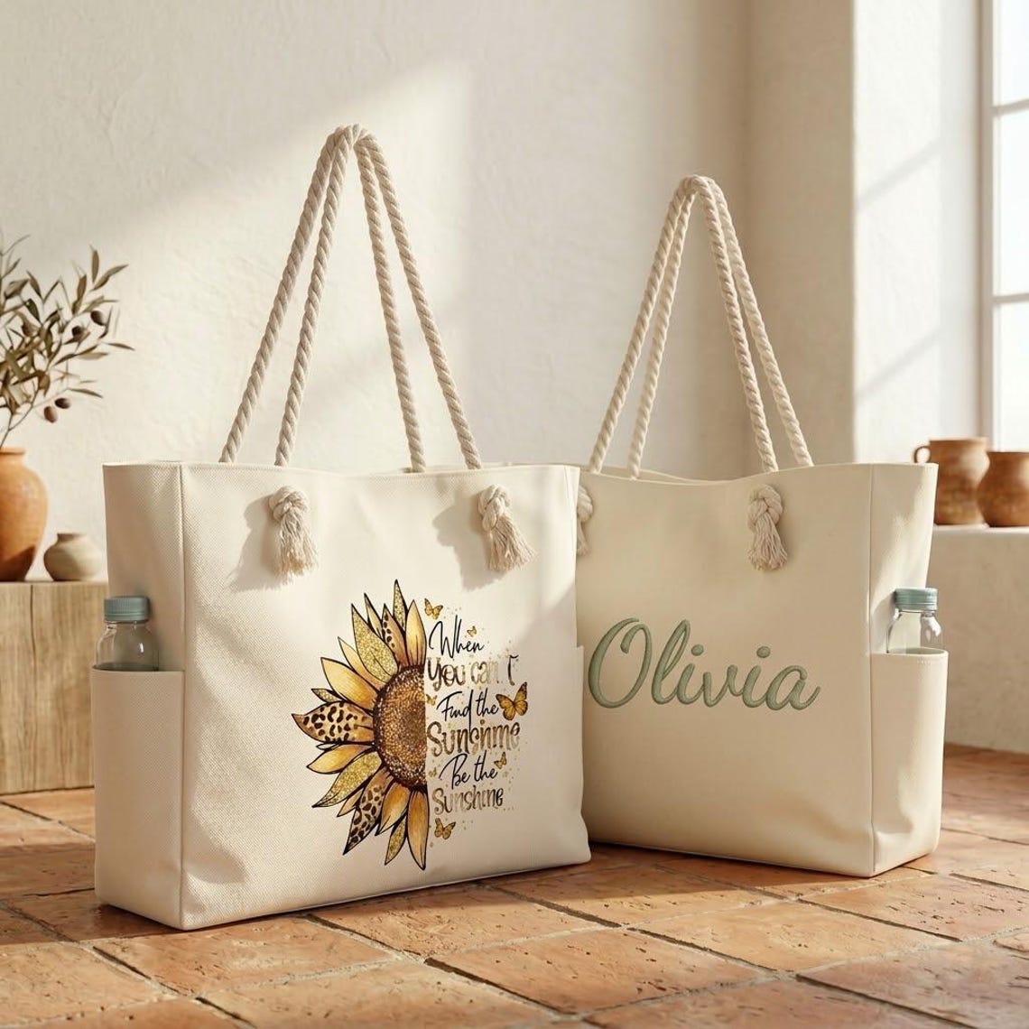 Personalized Embroidered Ocean Soul Beach Canvas Bag for Unique & Love | JNSBag127