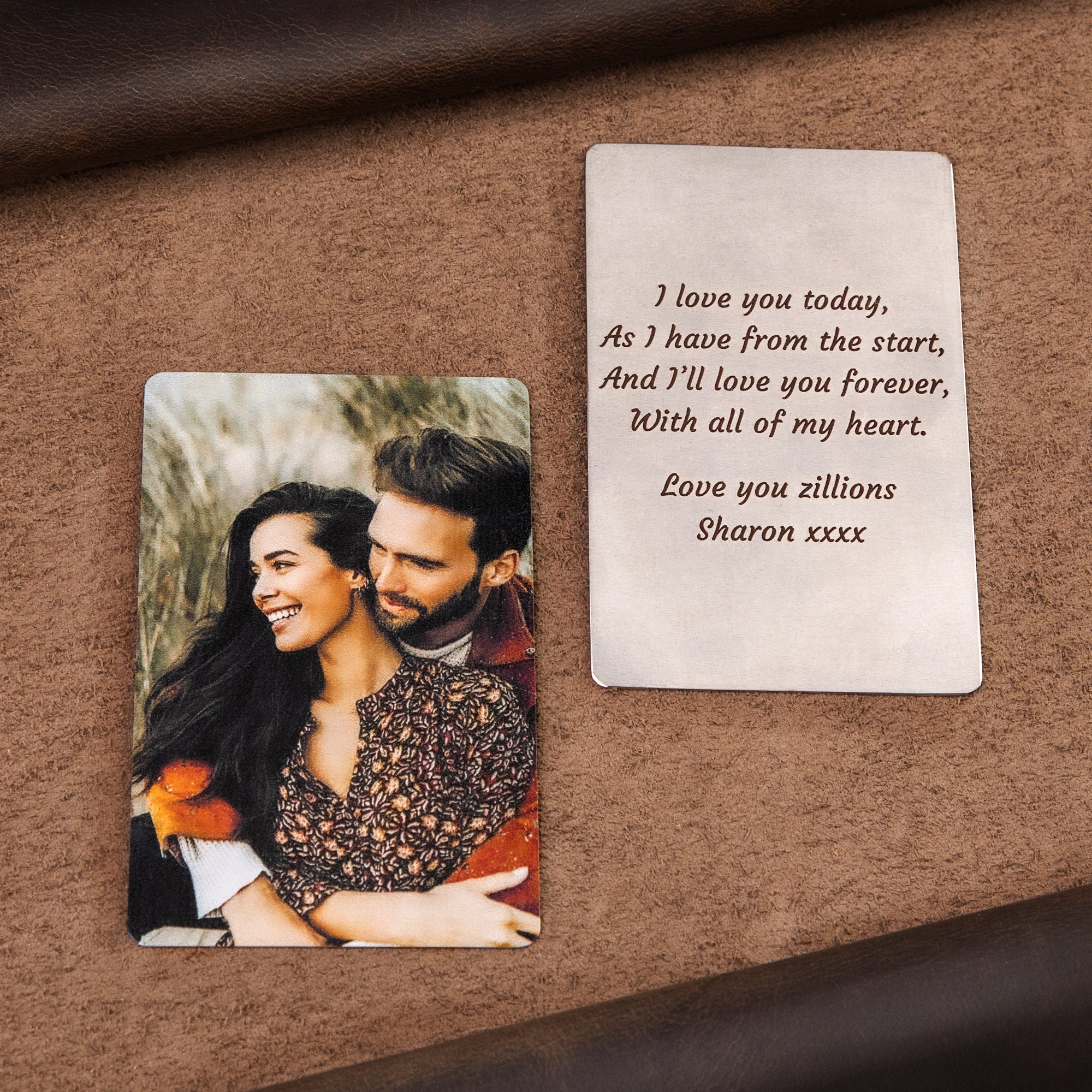 Personalized Metal Color Engraved Photo Wallet Insert Card for Unique & Love | JNSDec155
