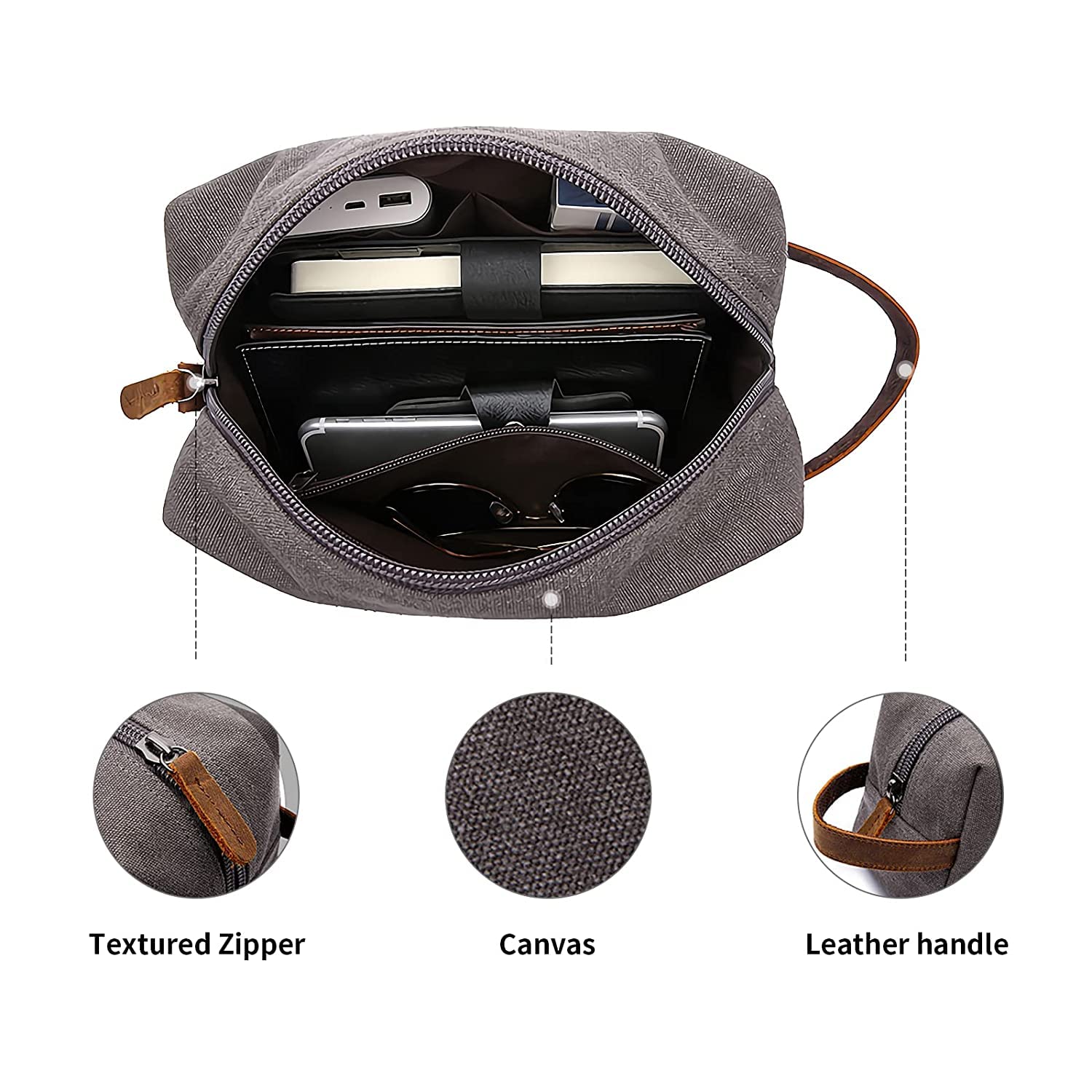 Personalized Leather Monogram Engraved Toiletry Bag for Unique & Love | JNSBag20